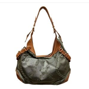 Ralph Lauren Gray and Tan Hobo Bag